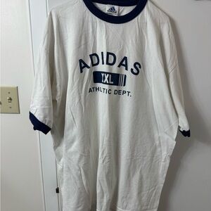 Adidas Men's White Tee with Navy Accents